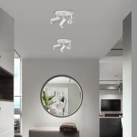 Lámpara LED de techo de 3 lámparas, color blanco mate, montaje empotrado para interiores, accesorio de foco direccional ajustable, cerca del techo para pasillo de cocina, kit de lámpara de pista LED moderna - details 2