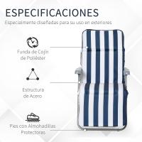 Sillas de Jardín Plegables de Acero Gravedad Cero Respaldar Ajustable en 5 Posiciones Reposapiés - details 6