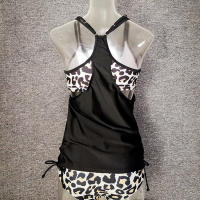 Conjunto de baño Funda trasera de manga fina con estampado de leopardo y pliegues - details 27