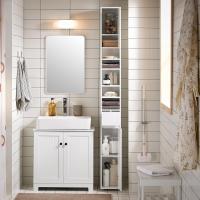 Mueble de Baño de Alto Estante Estanterías con 2 Puertas y Cajón Blanco Tamaño 20x20x180cm - details 75