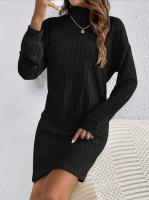 Vestido de Punto de Moda Invernal Cuello Redondo, Manga Larga, Comodidad Suelta para Mujeres - details 8