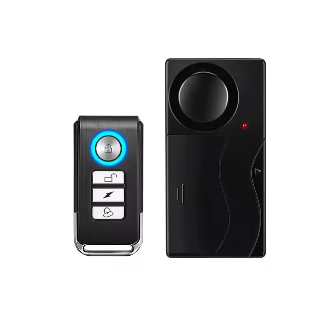Alarma antirrobo para puerta y ventana, alarma de vibración inalámbrica con Control remoto, sensores de seguridad para bicicleta, 110dB - 1