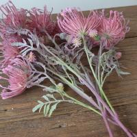 Flor de cojín Artificial de 63cm, tacto Real, garra de cangrejo de 3 cabezas, flor de crisantemo hecha a mano, flores falsas realistas para sala de estar - details 8