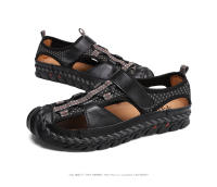 Sandalias planas informales de cuero genuino para hombre, calzado de playa romano, zapatillas de deporte masculinas, zapatos de cuña baja, talla grande 38-48, novedad de verano - details 26