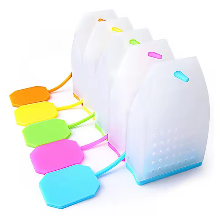 Infusor de silicona con forma de bolsa, colador de té, difusor de filtro de hojas, accesorios de cocina, accesorios de tetera, Color aleatorio, PC - 1
