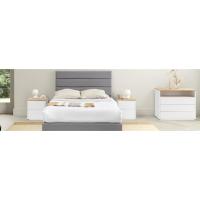 cama tapizada Aroma gris claro
