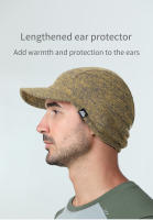 AONIJIE M33 Unisex Warm Wool Knitted Hat Short Brim Baseball Cap Soft Equestrian Cap Protect Ear Fall Winter For Running Hiking - details 8
