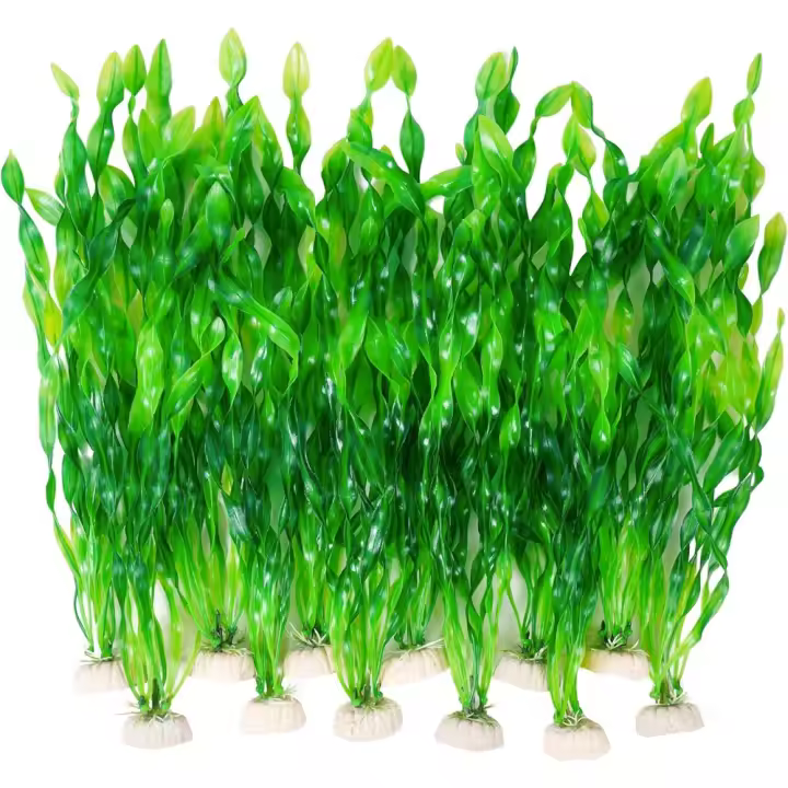 12 PCS Seaweed Fish Tank Decorations Aquarium Artificial 12 Inch Tall Plastic Plants Decor - 1