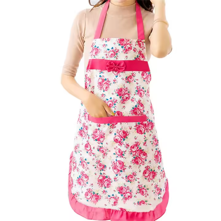 Ral de cocina con bolsillos y cinturón ajustable, delantal impermeable con pechera para mujer, delantal de cocina de mujer - 1