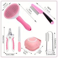 Juego de cepillo de aseo para gatos y perros, cepillo de autolimpieza para mascotas con cortaúñas para mascotas y lima de pulgas, peine para perros, cepillo de baño para mascotas, 7 piezas por juego - details 2