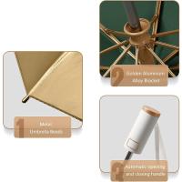 Paraguas plegable dorado automático de viaje, pequeño y ligero, 8 varillas, botón de apertura y cierre automático, portátil, mango ergonómico, protección UV 99 - details 11