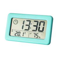 Mini reloj Digital electrónico temperatura y humedad reloj de escritorio portátil termómetro higrómetro 12/24H alimentado por batería - details 1