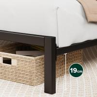 Marco de cama de plataforma de bambú y metal con cabecero y soporte de listones de acero - Marrón y negro - details 16