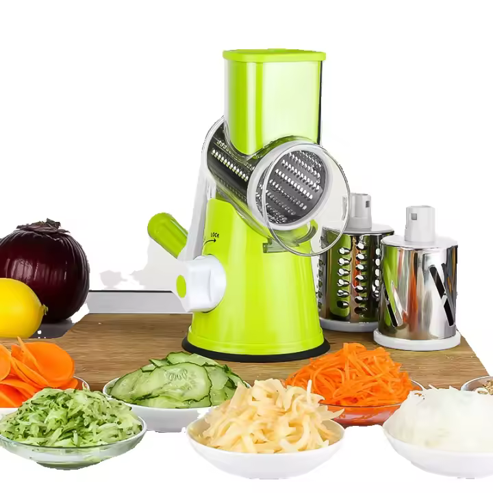 Queso, rallador de verduras, trituradora de queso portátil multifuncional, cortadora. Utensilios de cocina de acero inoxidable, máquina de acero inoxidable, cortador rojo grueso, verde, a prueba de herrumbre, suave - 1