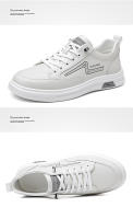 2025 primavera y otoño zapatos de los hombres nuevos deportes zapatos de cuero de los hombres de cuero suave plataforma tendencia zapatos blancos versátil estudiante zapatos de junta zapatos casuales - details 6