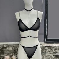 Nuevo estilo transparente para mujer, cadena de metal de malla transparente, conjunto de ropa interior sexy e interesante, sujetador sin espalda, conjunto de sujetador Langerie - details 16