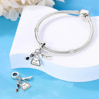 Dijes de plata de ley 100% para mujer, joyería fina DIY, regalo con cuentas de circón y Material metálico de piedra Natural - details 3