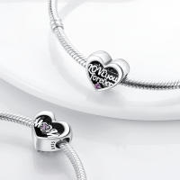 Abalorios de plata 100% auténtica con huellas de pata, joyería fina de cumpleaños para mujer, pulsera de 3mm, regalo con piedra de circón principal - details 10
