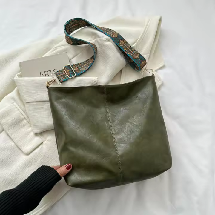 Bolso de Hombro de Cuero Suave de Gran Capacidad Bolso Cruzado Versátil de Moda para Mujeres - 1