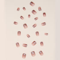 Uñas Postizas Gradient De Lentejuelas Y Gradiente Cortas 24 Piezas Con 1 Linterna Y 1 Gel De Jalea Para Fiesta - details 2