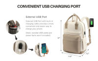 Mochila de viaje para mujer con puerto de carga USB , impermeable,bolsa para computadora portátil para deporte al aire libre - details 3