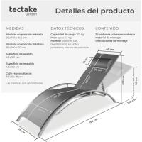 Set de 2 Tumbonas de Jardín Exterior Plegable con Reposacabezas Reclinable en 7 Posiciones - details 2