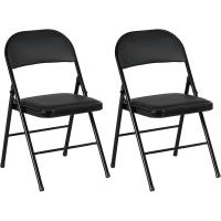 Juego de 2 Sillas Plegables Sillas Abatibles con Respaldo y Estructura de Acero para Salón Oficina Estudio 45x46x78 cm Blanco - details 9