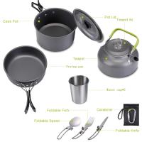 Batería de cocina para acampada, ligera de aluminio, para viajes y senderismo - details 3