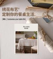 Mantel de banquete ENCE de lujo, funda blanca americana bordada para salón y dormitorio - details 3