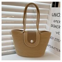 Bolso de mujer de gran capacidad, bolso de mano portátil con bandolera, bolso tejido de paja - details 13