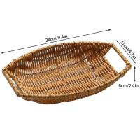Bandeja de almacenamiento de aperitivos y pan de fruta de ratán, cesta de almacenamiento para Bar de café, organizador nórdico de artículos diversos y cosméticos de escritorio, cajas de almacenamiento de cocina - details 1