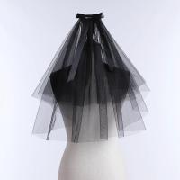 Recién llegado velos de boda de tul velos de novia negros cortos velo de mujer de dos capas accesorios de boda 2025 - details 0