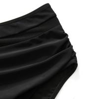 Conjunto de Bikini de Cintura Alta Traje de Baño Negro Ajustable para Mujeres Control de Barriga - details 4
