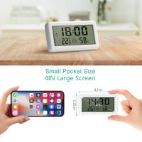 ORIA-termómetro Digital para interiores, higrómetro de 4 pulgadas, Monitor de temperatura y humedad con reloj para invernadero, habitación de bebé - details 4