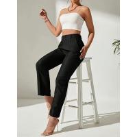 Vestido pierna recta cintura alta negro pantalones de mujer primavera otoño nailon cómodo estiramiento - details 1