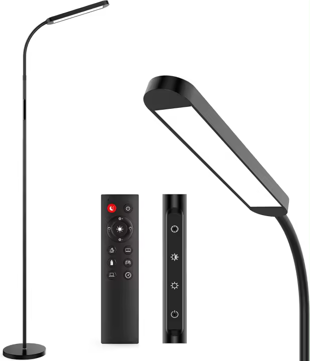Lámpara de Lectura LED Regulable de 12W Lámpara de Pie con Temporizador de 1h para Sala de Estar - 1