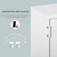 Marco de Estantería Blanco Brillante 2 Puertas 2 Cajones Ajustable a Presión - details 4
