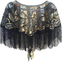 Chal de Encaje Fino Versátil con Cuentas de Malla y Abalorios Vestido Corto Pequeño, Chaleco, Capa, Cárdigan Pequeño, Prenda Exterior Decorativa - details 1