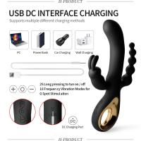 Vibrador de conejo consolador 2 en 1 para estimulación del clítoris del punto G, estimulador del clítoris de silicona con 10 modos de vibración juguete sexual - details 1