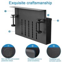 Bandeja para ordenador portátil sin taladro debajo del escritorio, lados de mesa ajustables para ahorrar espacio, soporte para ordenador portátil, carga, refrigeración, acceso rápido - details 9