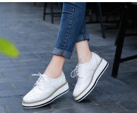 Zapatos informales de cuero genuino para mujer, zapatillas con cierre de cordones, zapatos planos Derby, Retro Brock, Oxfords - details 16