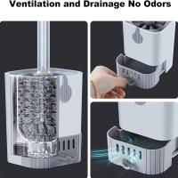 Kit de escobilla y soporte para inodoro Tamaño compacto Fácil de almacenar y organizar Montable en la pared - details 2