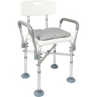 Silla Ducha Mayores (150 kg) con Refuerzo Doble Barra y Cojín, Taburete Baño Adulto, Blanco, Montaje sin Herramientas - Fabricado en España - details 0