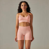 Conjunto Deportivo de Yoga sin Costuras para Mujeres Sports Bra Sin Mangas, Pantalones Cortos - details 20