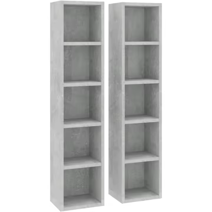 2X Estantería de CD Armario Estante de Pie Almacenamiento Mueble Libros Práctico Decorativo Casa Hogar Roble Sonoma Contrachapada - 1