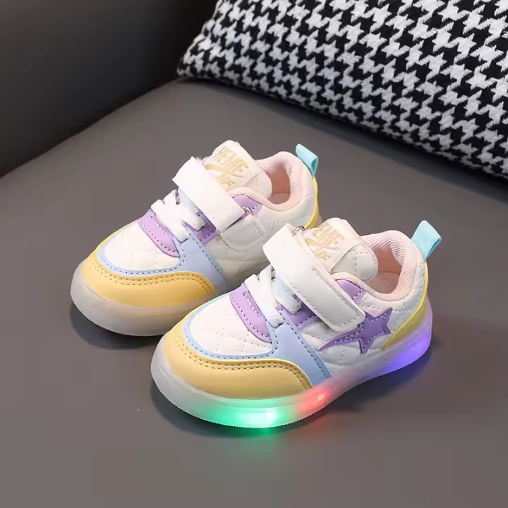 Zapatos luminosos para niños Zapatos de tablero de iluminación para niños Zapatos casuales Zapatos blancos pequeños de 1 a 6 años - 1