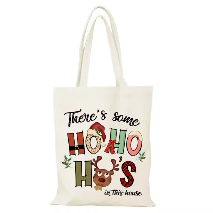 Bolso de Lona Ecológico Regalo de Año Nuevo para Hombres y Mujeres Bolso de Mano con Patrón - 1