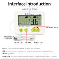 Medidor de temperatura Digital para interiores y exteriores, alarma, termómetro magnético para refrigerador, pantalla LCD con Sensor externo, nuevo - details 8