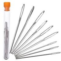 Juego de agujas de Metal de ojo grande, accesorios de costura DIY, punto de cruz, ganchillo, estuche, 9 piezas por juego - details 2
