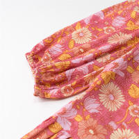 OUWU- Blusa Holgada De Manga Corta Con Estampado Floral Para Mujer, Top Con Dobladillo Y Volantes, Lazo Frontal Abierto, Verano - details 7